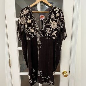 JOHNNY WAS MAREE VELVET EFFORTLESS KAFTAN DRESS - Size M